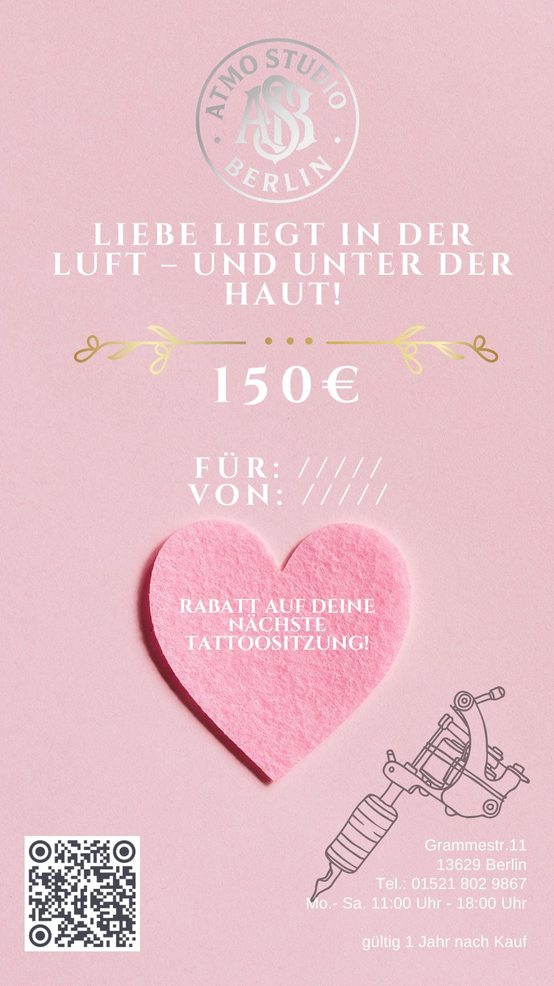 💘 Tattoo Geschenkgutschein – Valentinstag-Edition