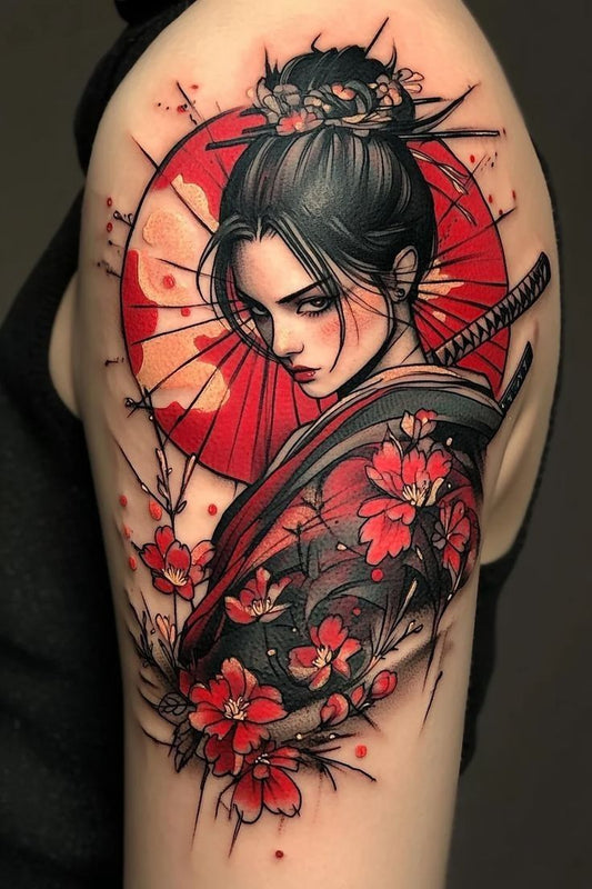 Japanisches Tattoo Motiv – traditionelles Irezumi Design mit Drachen und Wellen, Atmo Studio Berlin