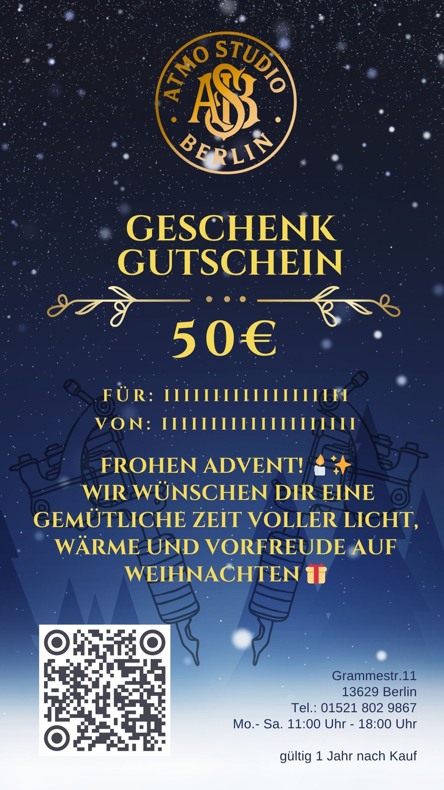 Geschenkgutscheine mit festlichem Design