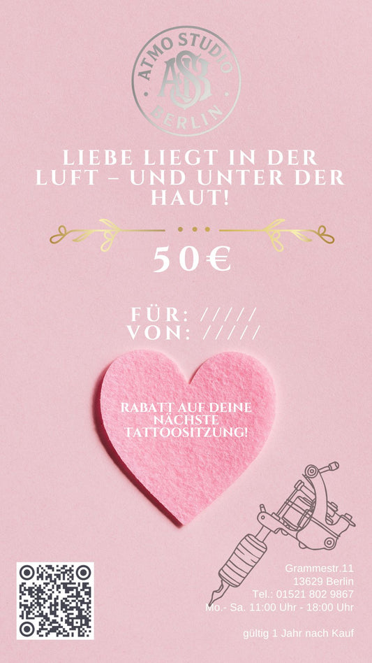 💘 Tattoo Geschenkgutschein – Valentinstag-Edition
