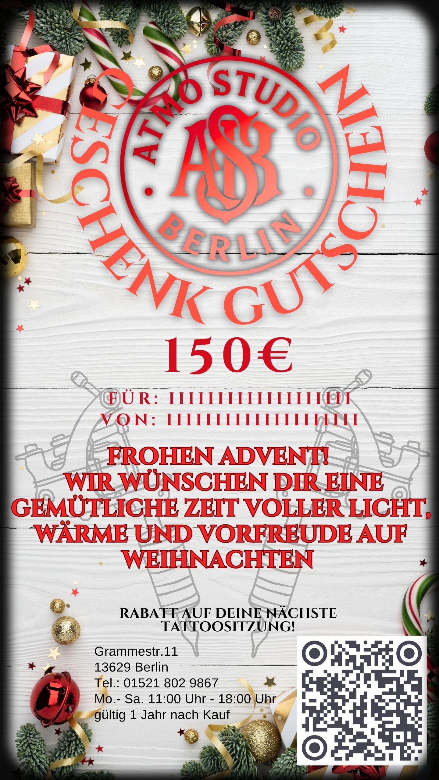 Geschenkgutscheine mit festlichem Design