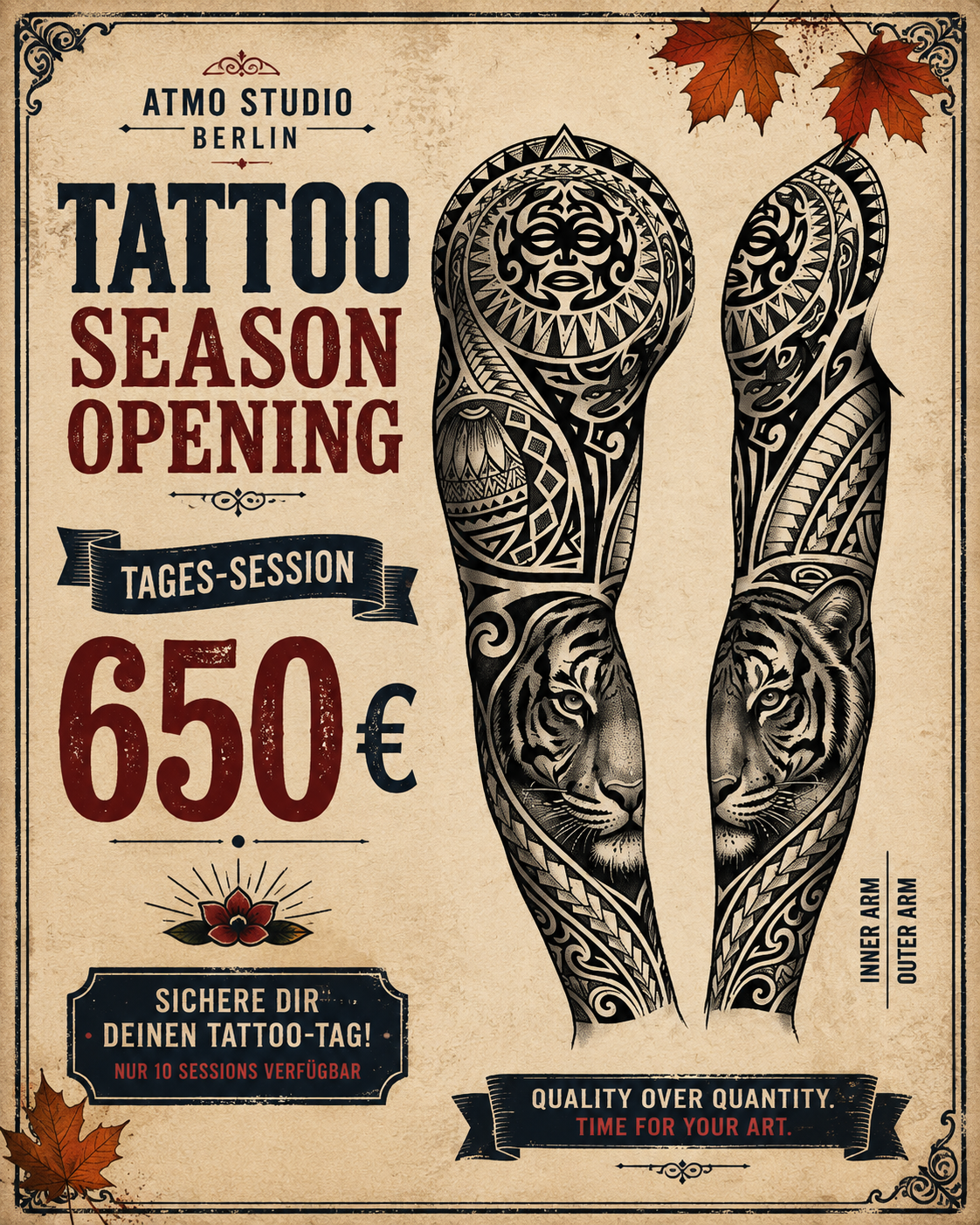 TATTOO SEASON OPENING – Tages-Session für 650 €