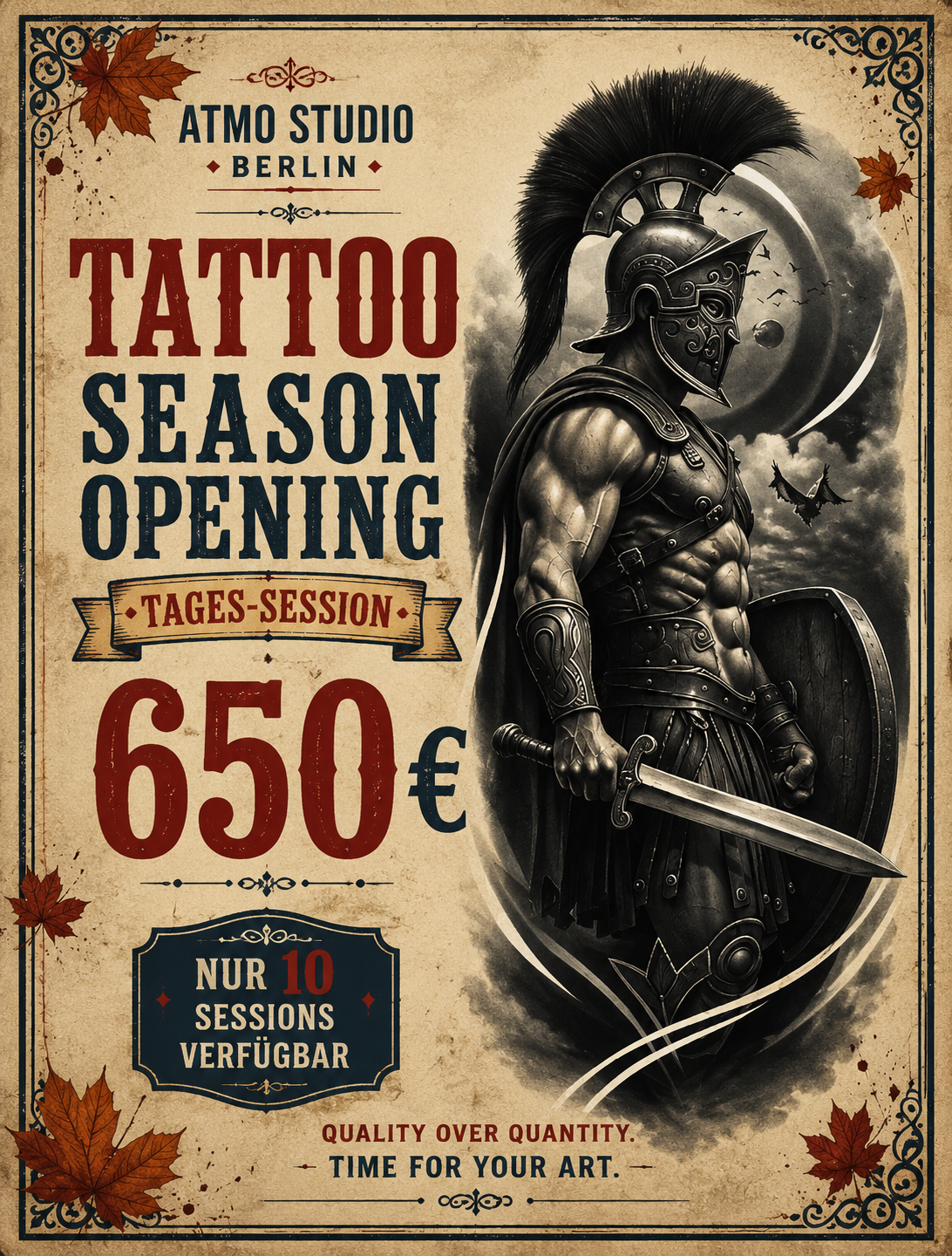 TATTOO SEASON OPENING – Tages-Session für 650 €