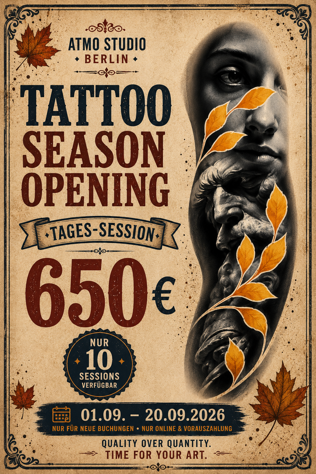 TATTOO SEASON OPENING – Tages-Session für 650 €