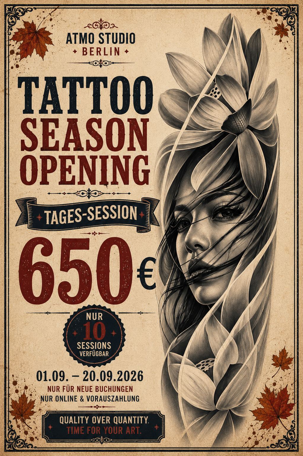 TATTOO SEASON OPENING – Tages-Session für 650 €