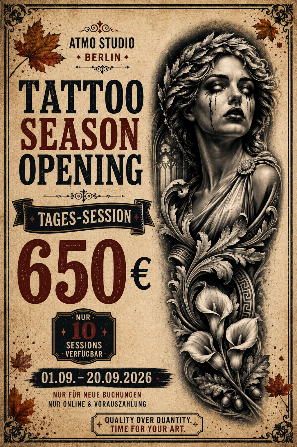 TATTOO SEASON OPENING – Tages-Session für 650 €