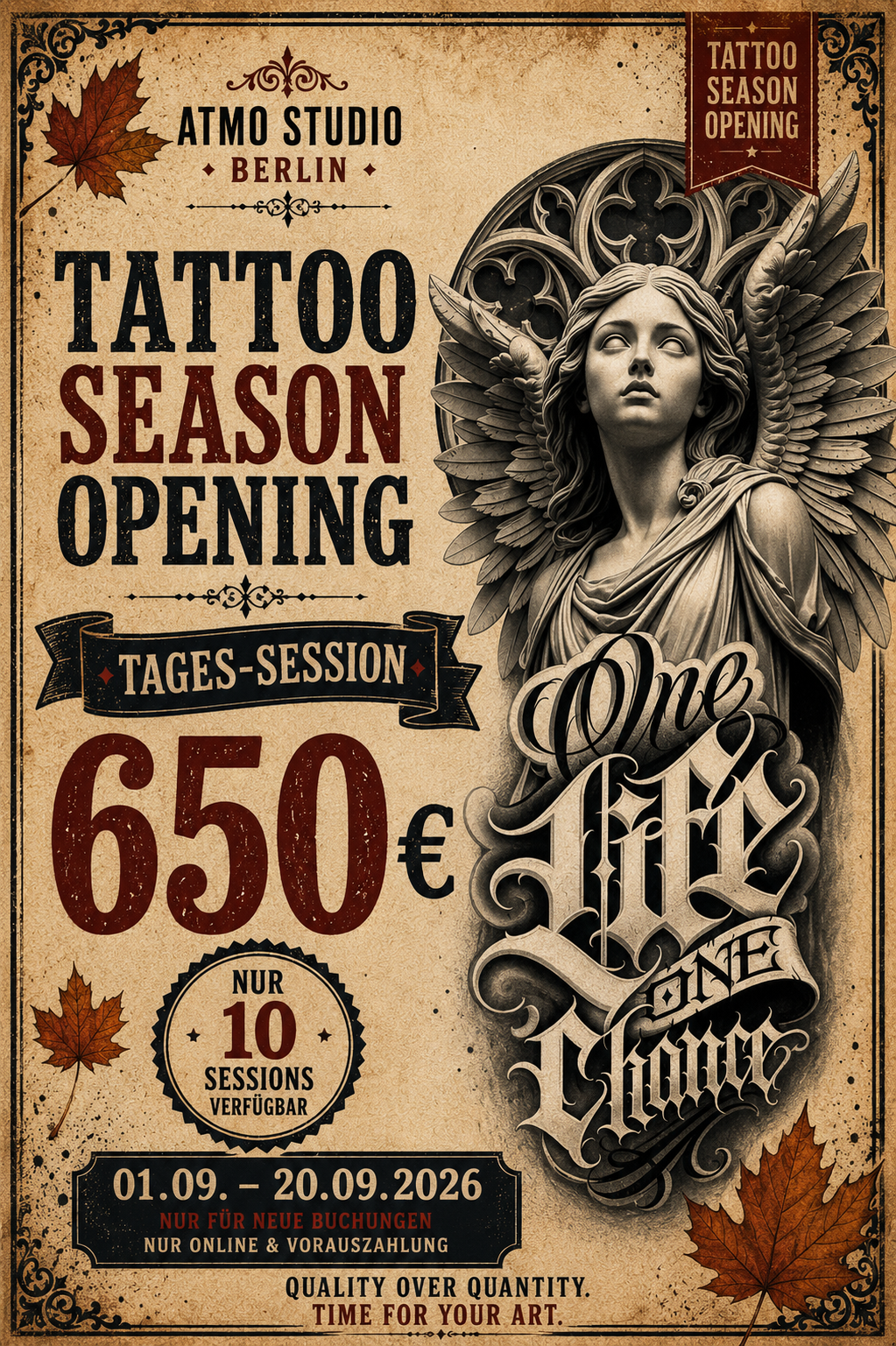 TATTOO SEASON OPENING – Tages-Session für 650 €