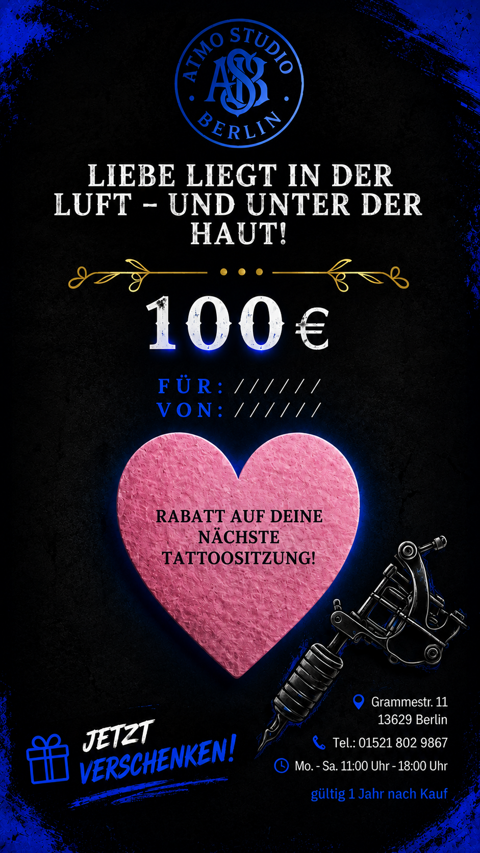 Tattoo Geschenkgutschein – Valentinstag-Edition100